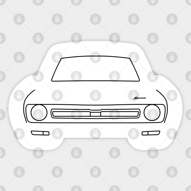 Morris Marina classic car outline graphic (black) Sticker by soitwouldseem